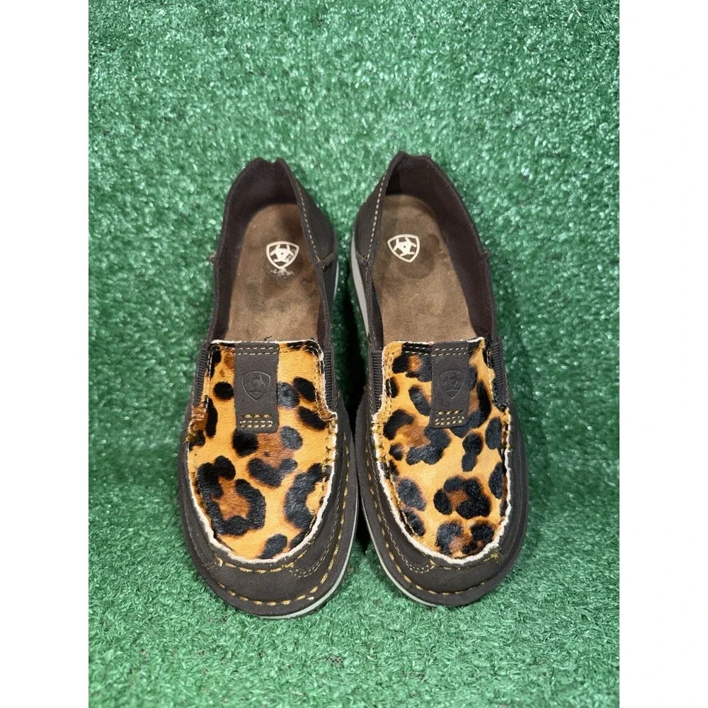 ARIAT Cruiser Shoes Women's Size‎ 6 Brown Slip On Leopard Print Casual Loafer